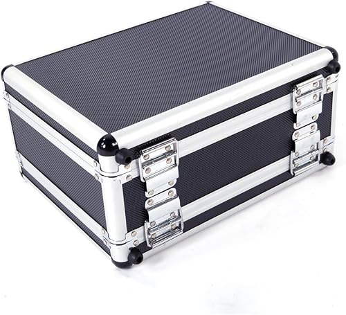 Miniatura 6 de 11.8 * 5.9 * 9.1 in aluminio nuevo enmarcado pistola pistola pistola bloqueo caja de bloqueo duro almacenamiento llevar caso negro aluminio duro