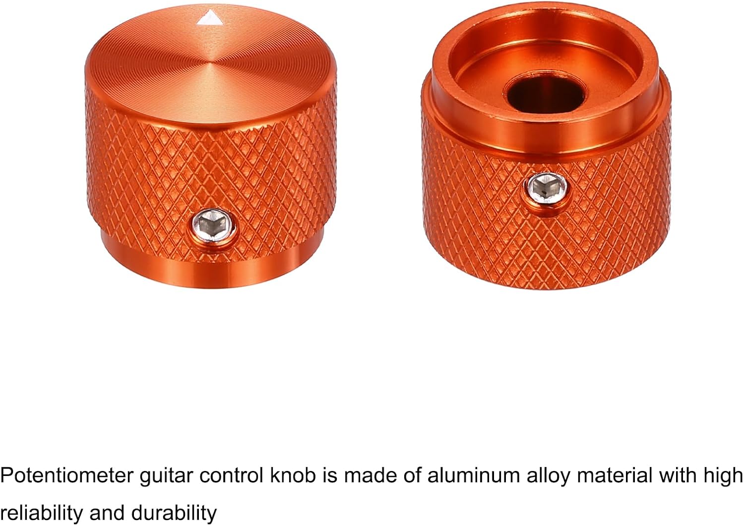 MECCANIXITY 4 Pcs Aluminium Potentiometer Knobs, 1/4" (6mm) Universal Volume Tone Control Knobs with Arrow Indicator for Guitar Bass Parts, 3/5" Red(20x15.5mm)