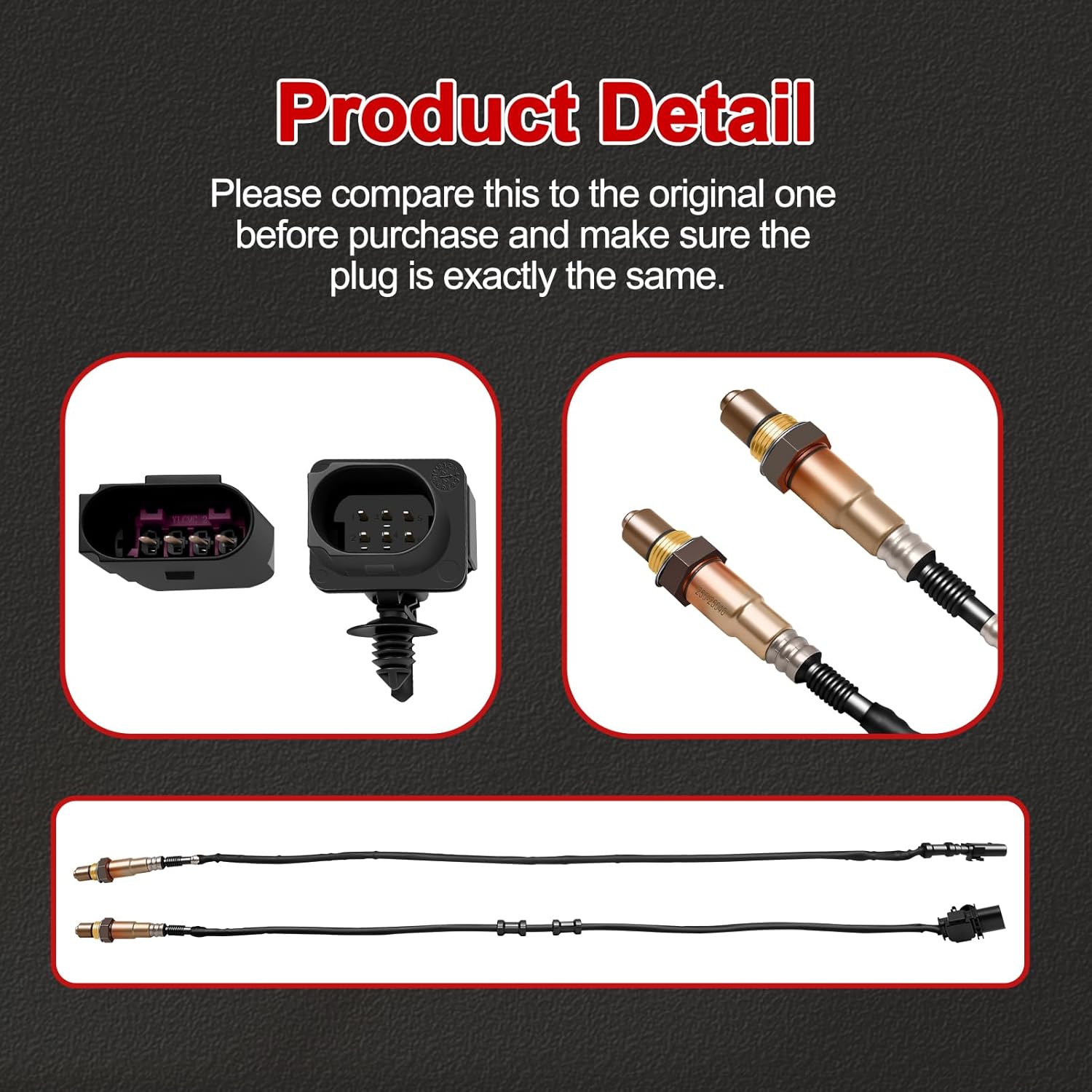 02 Sensor 250-24672 250-25040, Oxygen O2 Sensor Compatible with Audi for A4 & Quattro 2009-2016, for A5 2010-2014, for A5 Quattro 2010-2017, for allroad 2013-2016, for Q5 2011-2017