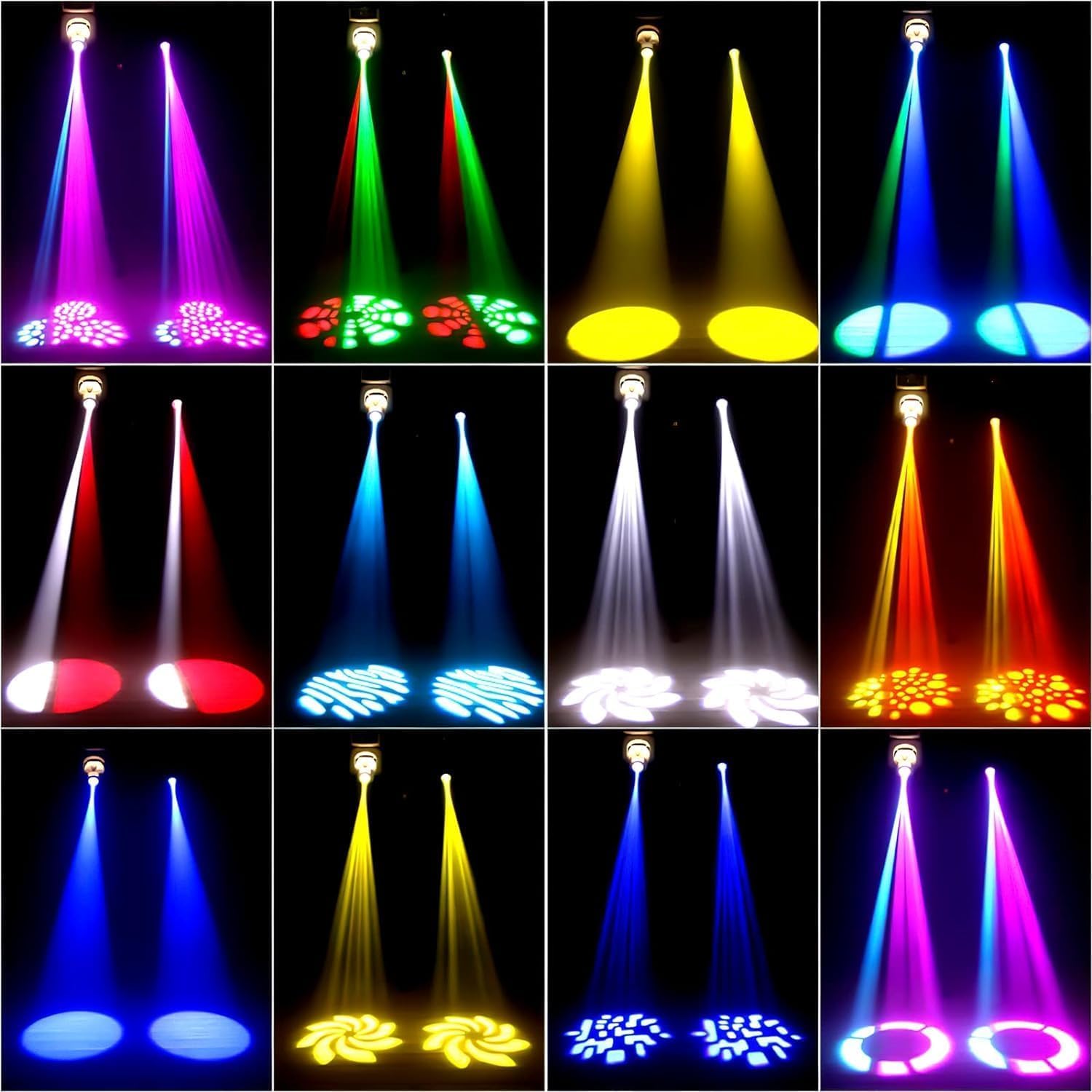BETOPPER Teste mobili 7 Gobo 10 W LED Stage Luci Fascio Professionale DMX512 Spot Light per DJ Disco Bar Partito Sala da Ballo Halloween Natale(LS10-2pz)