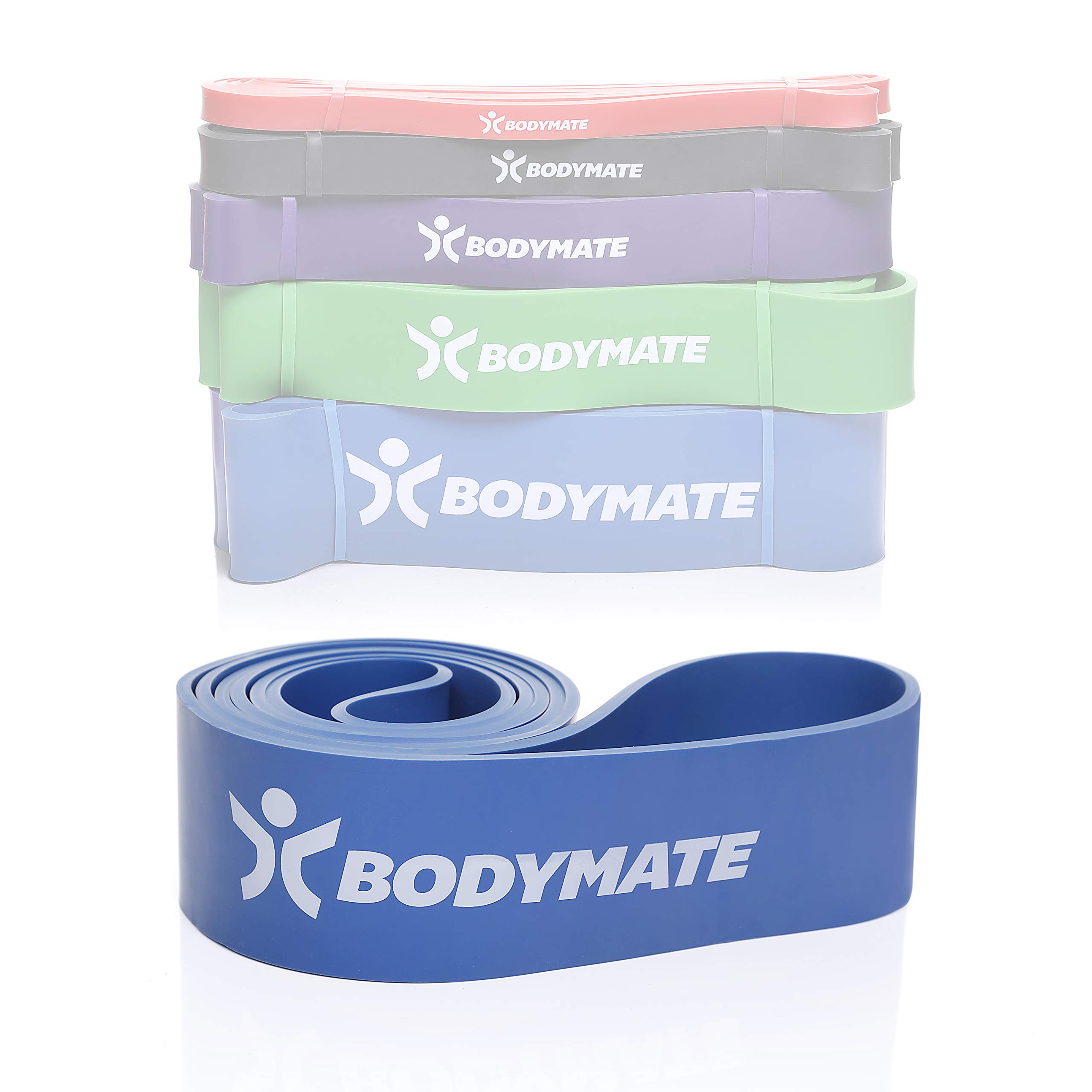 BODYMATE Fitnessband 208 cm, elastisches Widerstandsband aus Naturlatex, trainiert Kraft, Ausdauer, Koordination, Flexibilität UVM., für Anfänger & Profis