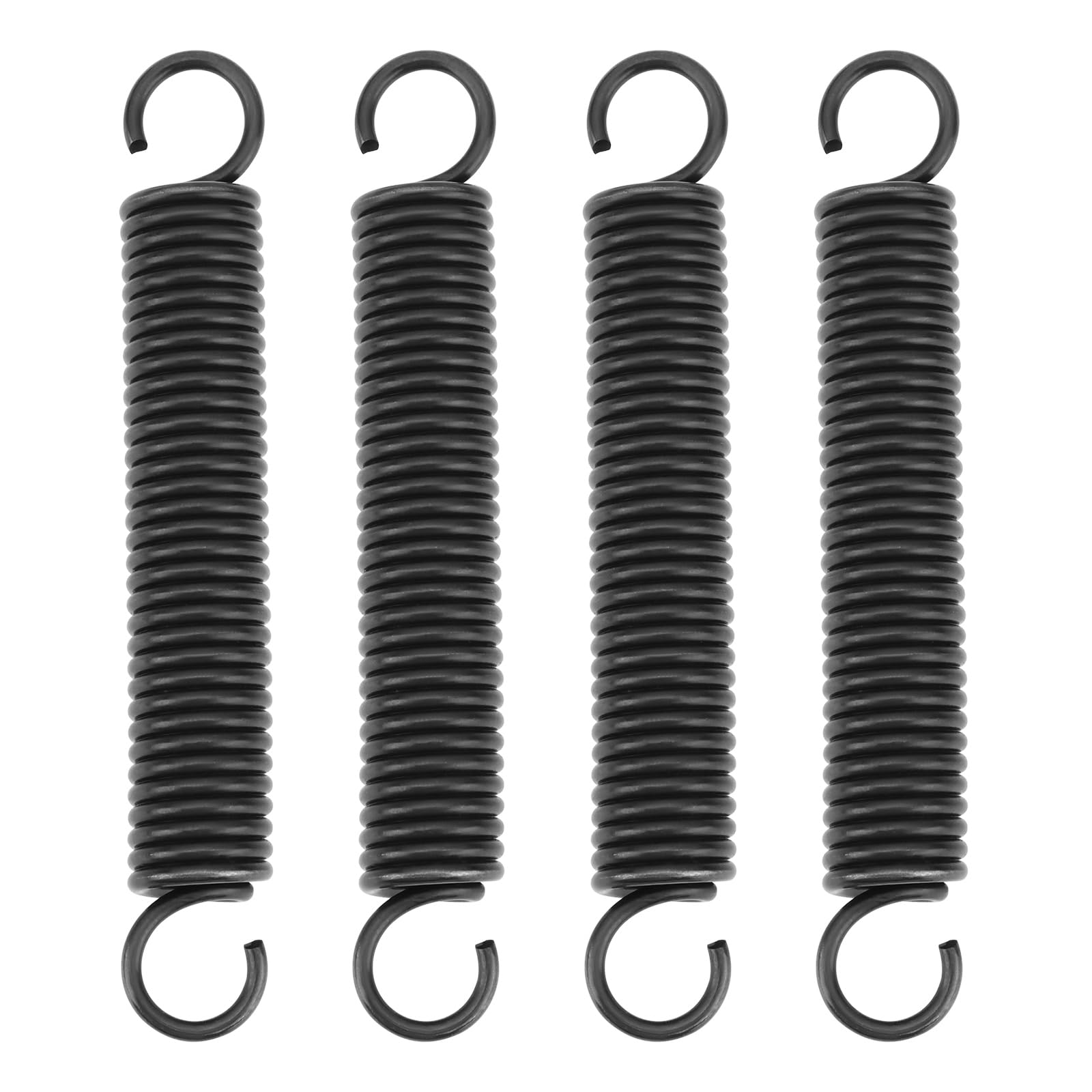 YINETTECH 4Pcs Extension Spring Replacement Part 95mm Spring Steel Dual Hook Tension Spring Suitable for Lift Top Coffee Table DIY Home Repair Black