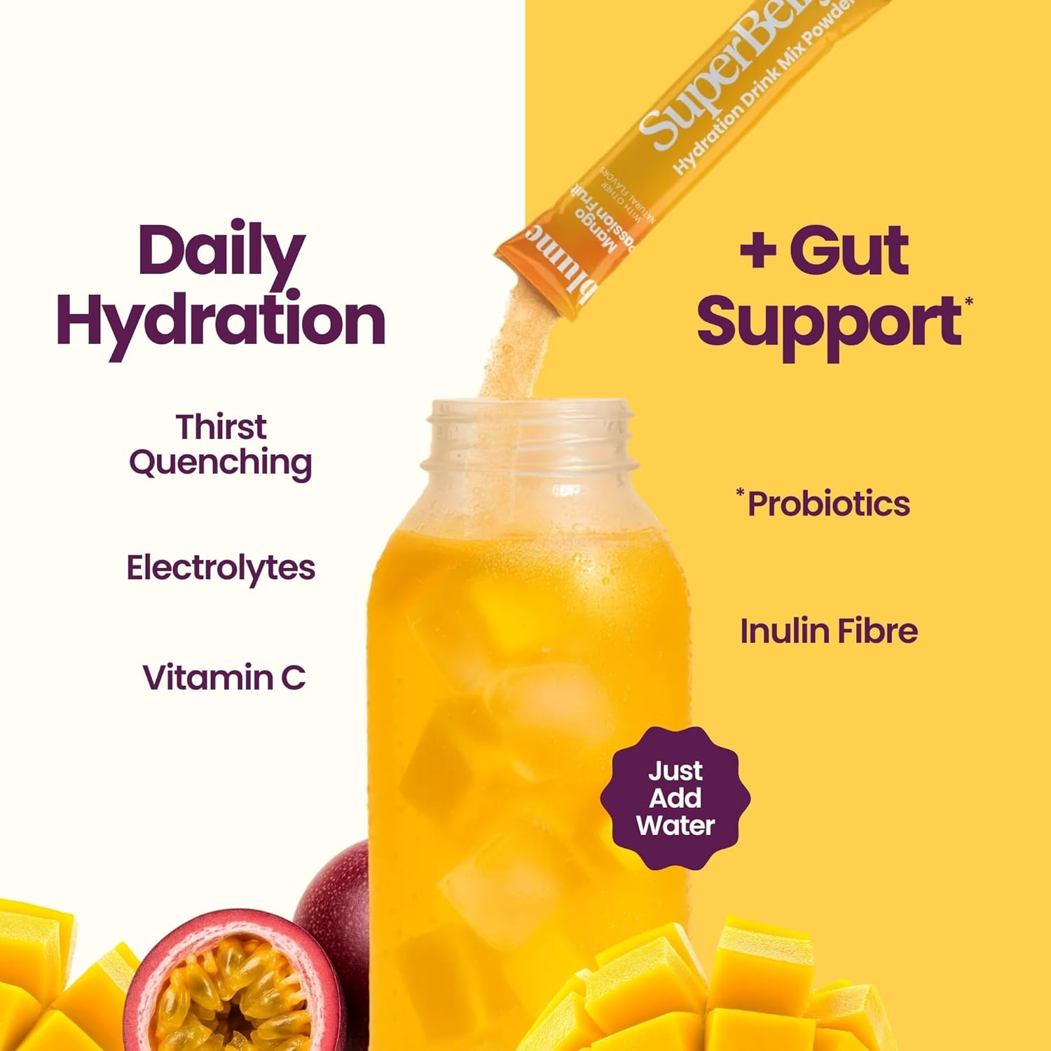 Blume SuperBelly Packets, Sugar-Free, with, Apple Cider Vinegar- Mango Passion Fruit, 15 Sticks - Canadian Brand - Image 3