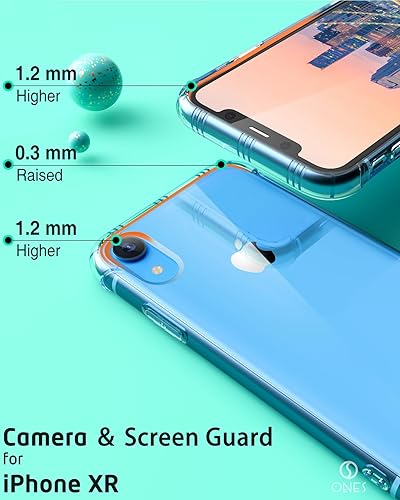 Miniatura 5 de ONES Funda transparente para iPhone XR, funda delgada de silicona TPU suave, funda protectora militar contra caídas con bolsas de aire a prueba de