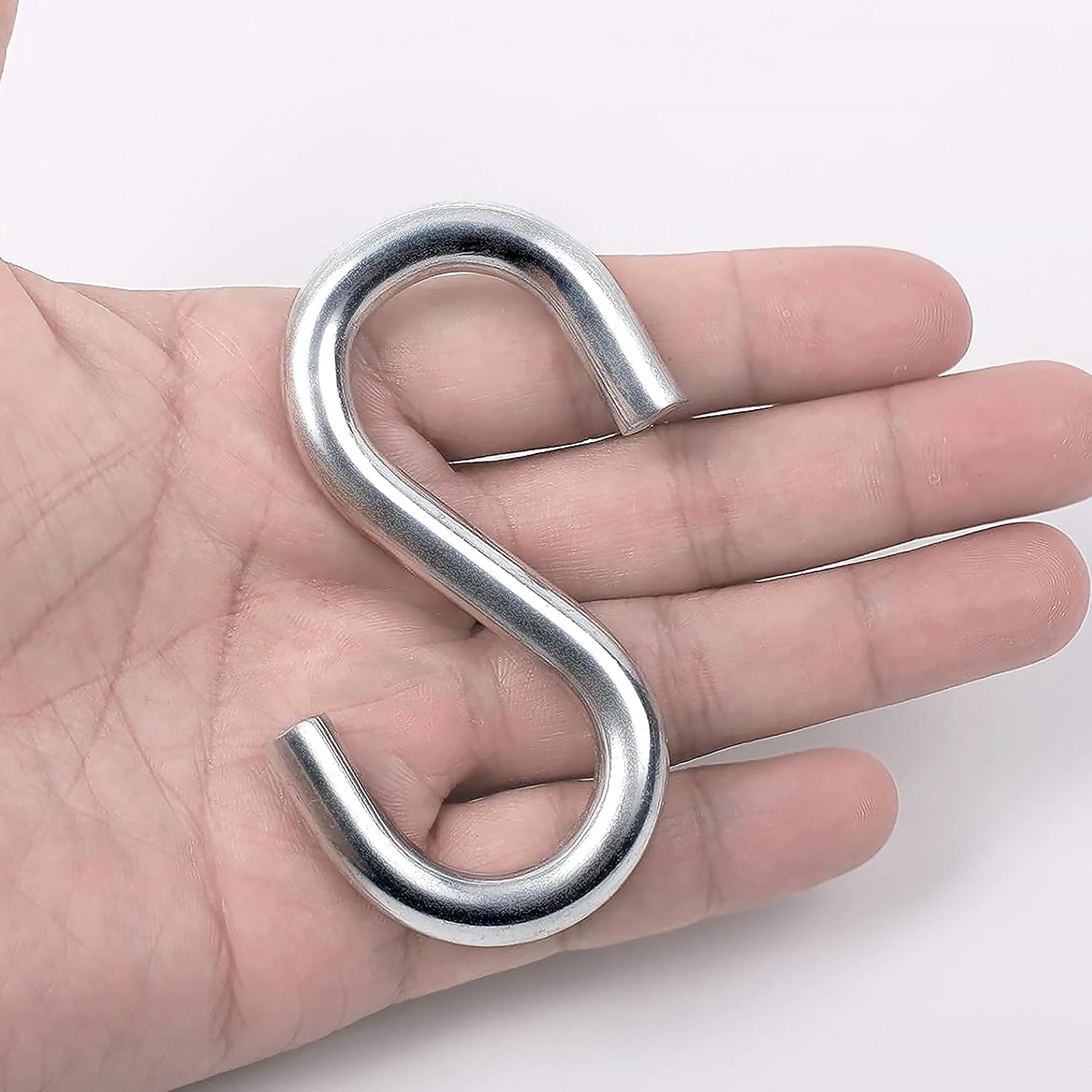 FDKJEJC 2 Pack 3.3-Inch Heavy Duty S Hooks, 304 Stainless Steel Swing Hammock Hooks, Maximum Load Capacity 557 lbs