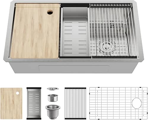 MAYESAR 33 Inch Kitchen Sinks Undermount - 33" x 19"