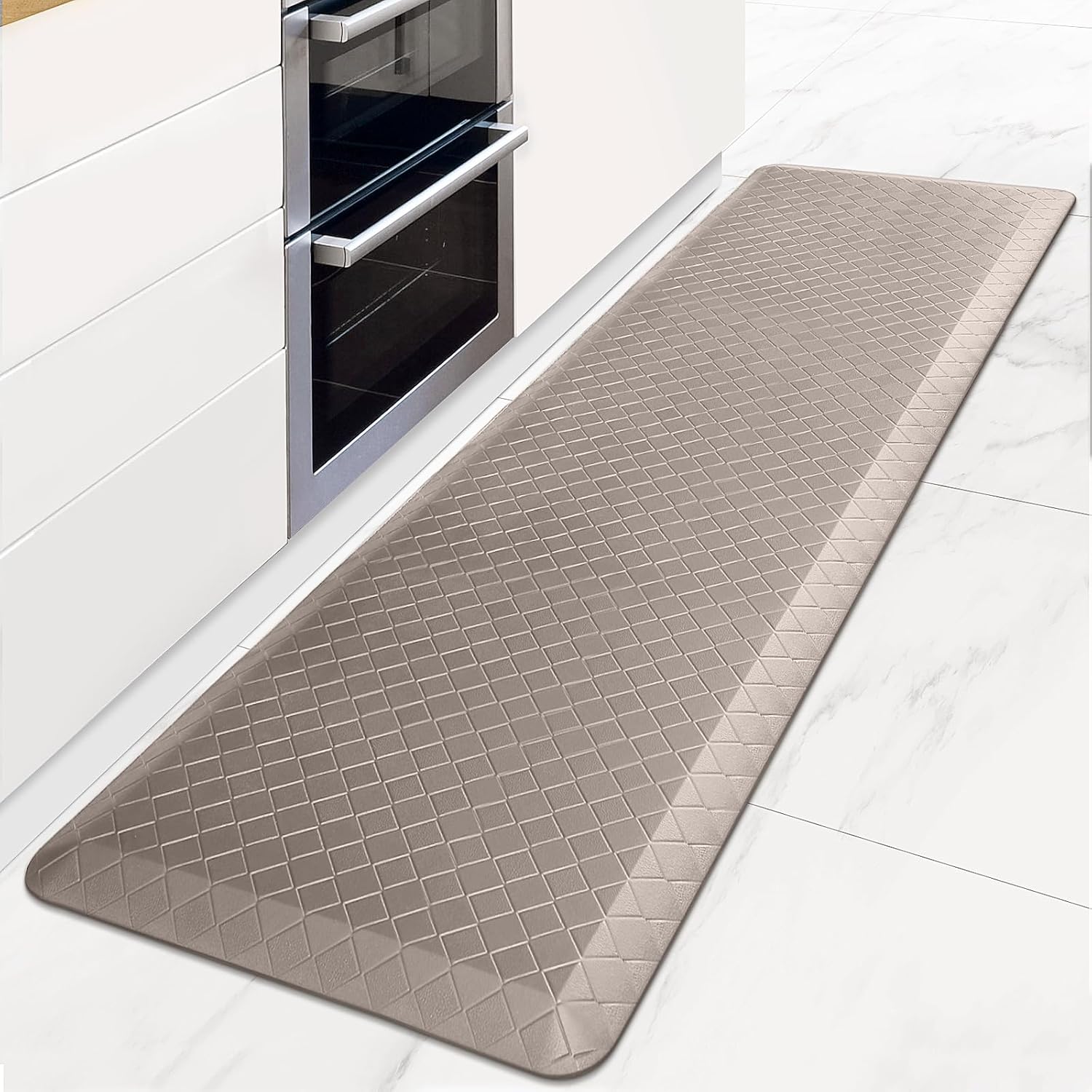 HappyTrends Kitchen Floor Mat – 4/5 Inch Thick Anti-Fatigue Kitchen Rug,Waterproof Non-Slip Kitchen Mats and Rugs Heavy Duty Ergonomic Comfort Rug for Kitchen,Office,Sink,Laundry,(22″x72″, Khaki) HappyTrends Kitchen Floor Mat – 4/5 Inch Thick Anti-Fatigue Kitchen Rug,Waterproof Non-Slip Kitchen Mats and Rugs Heavy Duty Ergonomic Comfort Rug for Kitchen,Office,Sink,Laundry,(22″x72″, Khaki)