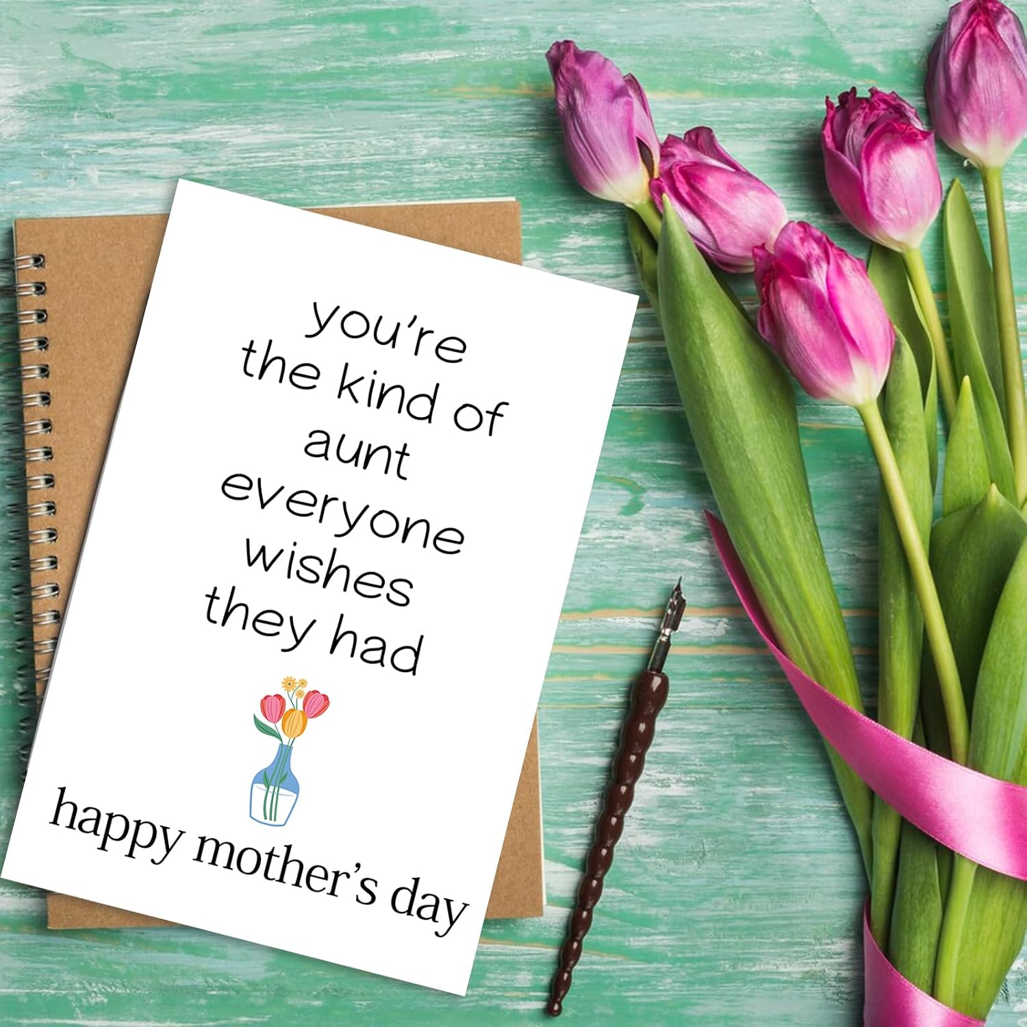 Mothers Day Card for Aunt, Gift from Niece Nephew image 4