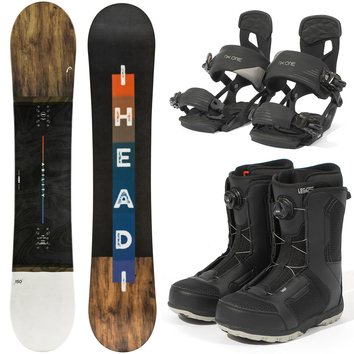 HEAD(ヘッド) 25-26 メンズ スノーボード 3点セット 板 バインディング ブーツ ABILITY M 150 154 158 フロッカ フラットロッカー スノボ 国内正規品 board-set-b