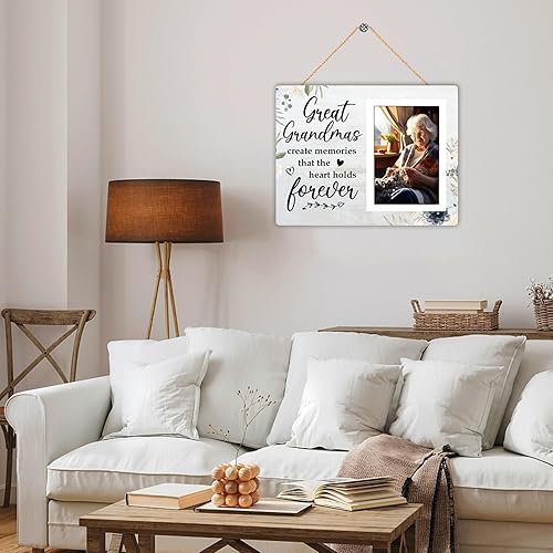 Miniatura 5 de Marco de fotos para la abuela – Crea recuerdos que el corazón guarda para siempre, marco de fotos de madera de 4 x 6 pulgadas, regalo de cumpleaños