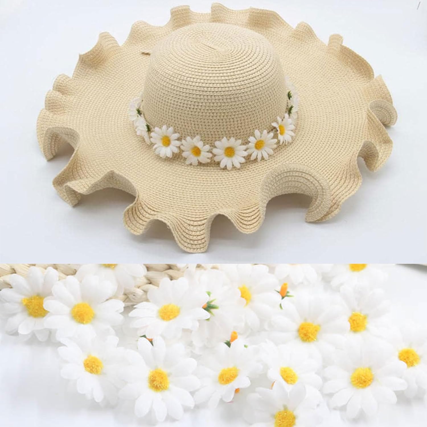 JOYOLA 100 Pieces Artificial Gerbera Flower Heads, Silk Daisy White Fake Gerbera Petals White Daisies for Weddings, Parties, DIY, Garlands, Confetti for Scrapbooking