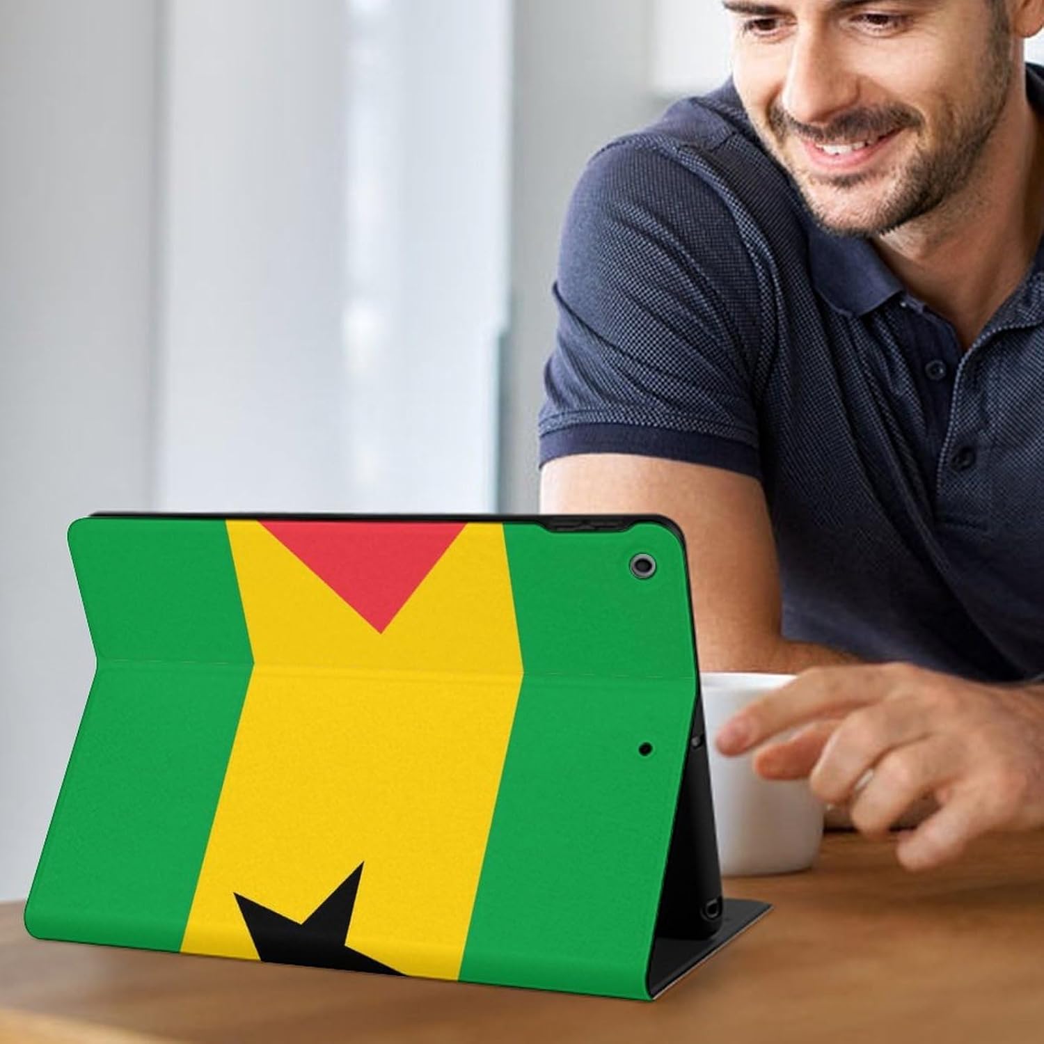 Flag of Sao Tome and Principe Fashion Case Protective Cover Adjustable Stand 2019/2020/2021(10.2in) image 5
