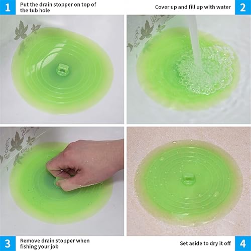 Miniatura 4 de tifanso Tapón de silicona para bañera reciclable, tapón de drenaje mejorado para baños y lavanderías, cocina, uso universal, 6 pulgadas (azul