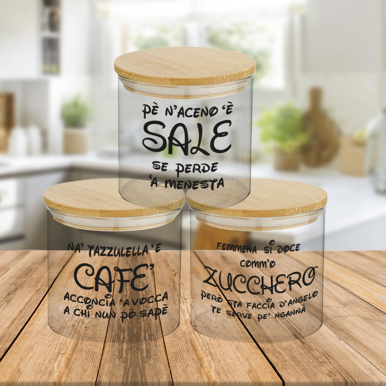 Generco Sale Zucchero e Caffè Set Trs Contentor Personalzzat con Fras Smpatche