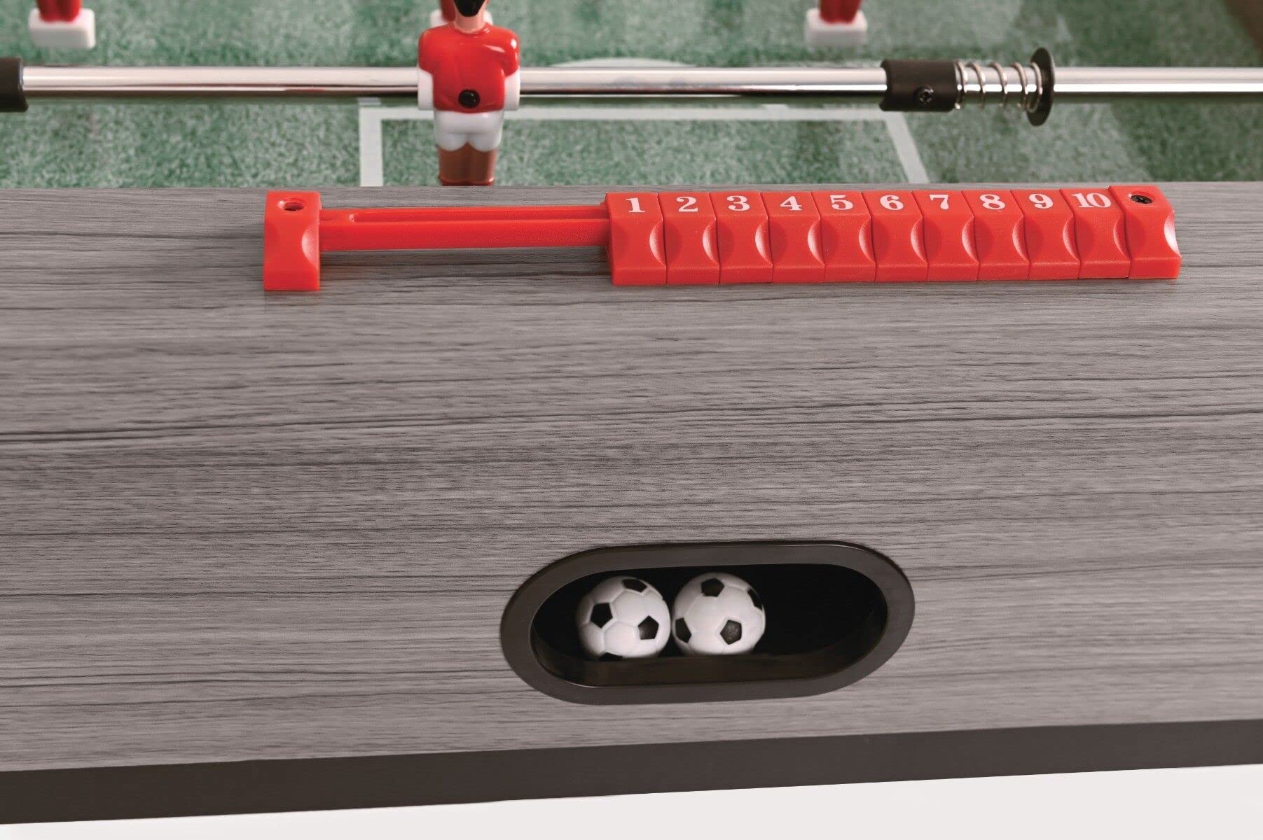 Garlando [Calcio balilla F-ZERO Rovere Grigio] Biliardino Calcetto Da Tavolo Con Aste Telescopiche Rientranti O Aste Uscenti Campo Effetto Erba Segnapunti Integrato Palline Icluse
