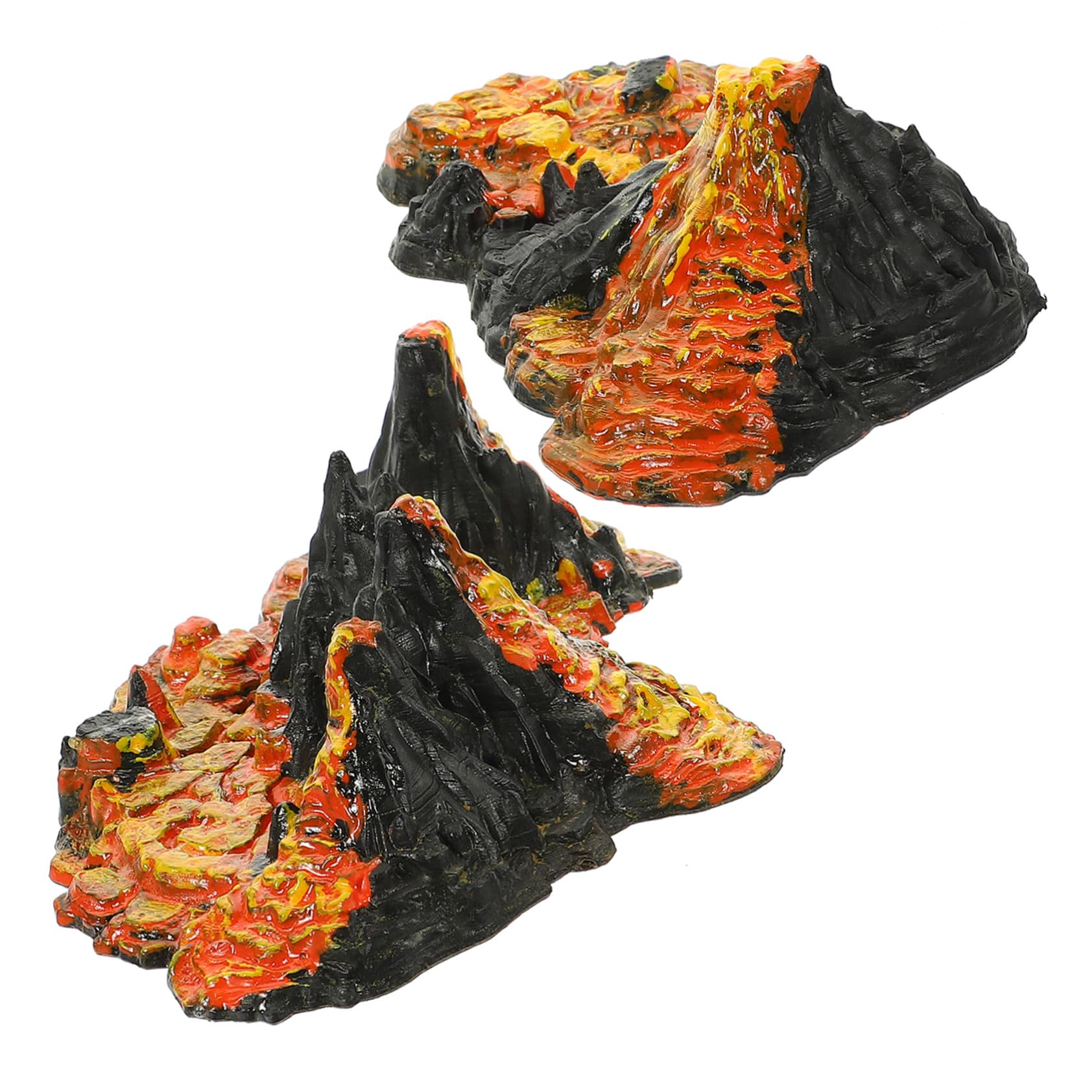 Parliky 2pcs Artificial Volcano Model Soft Plastic Volcano Toy Model with Small Compact Design for Sandbox Toys Landscape Decorations for Boys and Girls