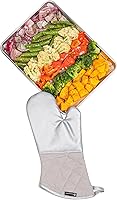 Vista 2 de Restaurantware Manopla de horno de 15 x 7 pulgadas, 1 manopla de horno resistente al calor, agarre ergonómico, guantes de cocina de fibra de vidrio
