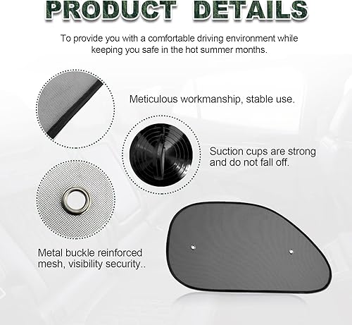 Miniatura 3 de Paquete de 2 parasoles universales para ventana lateral para bebés, niños y mascotas de rayos UV y deslumbramiento solar