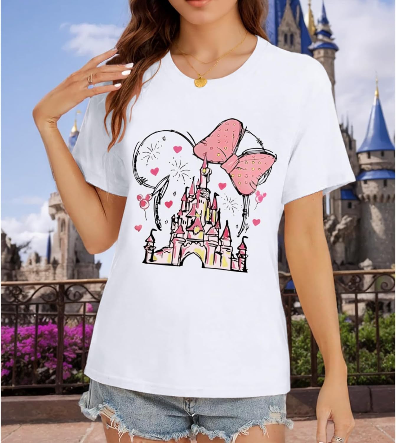 Magic Kingdom Shirts for Women Castle Graphic Tee Magical T Shirt Cute Family Holiday Vacation Shirt Casual Tops - Image 2