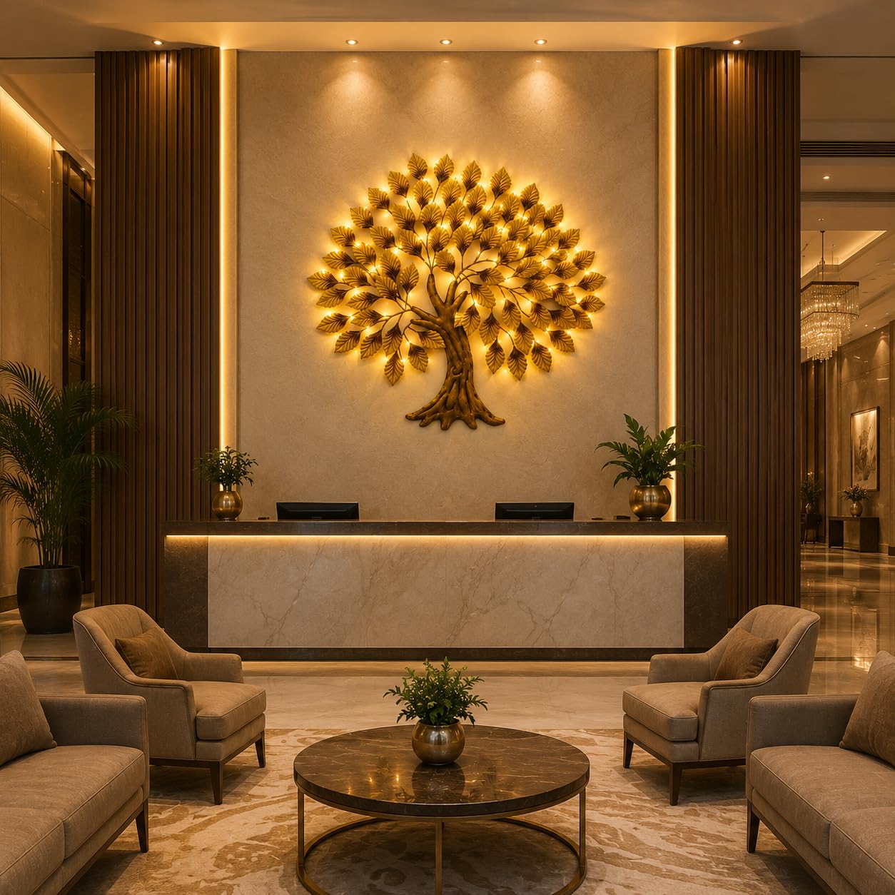 Zora Tree Wall Decor - LED Light & Elegant Design -5