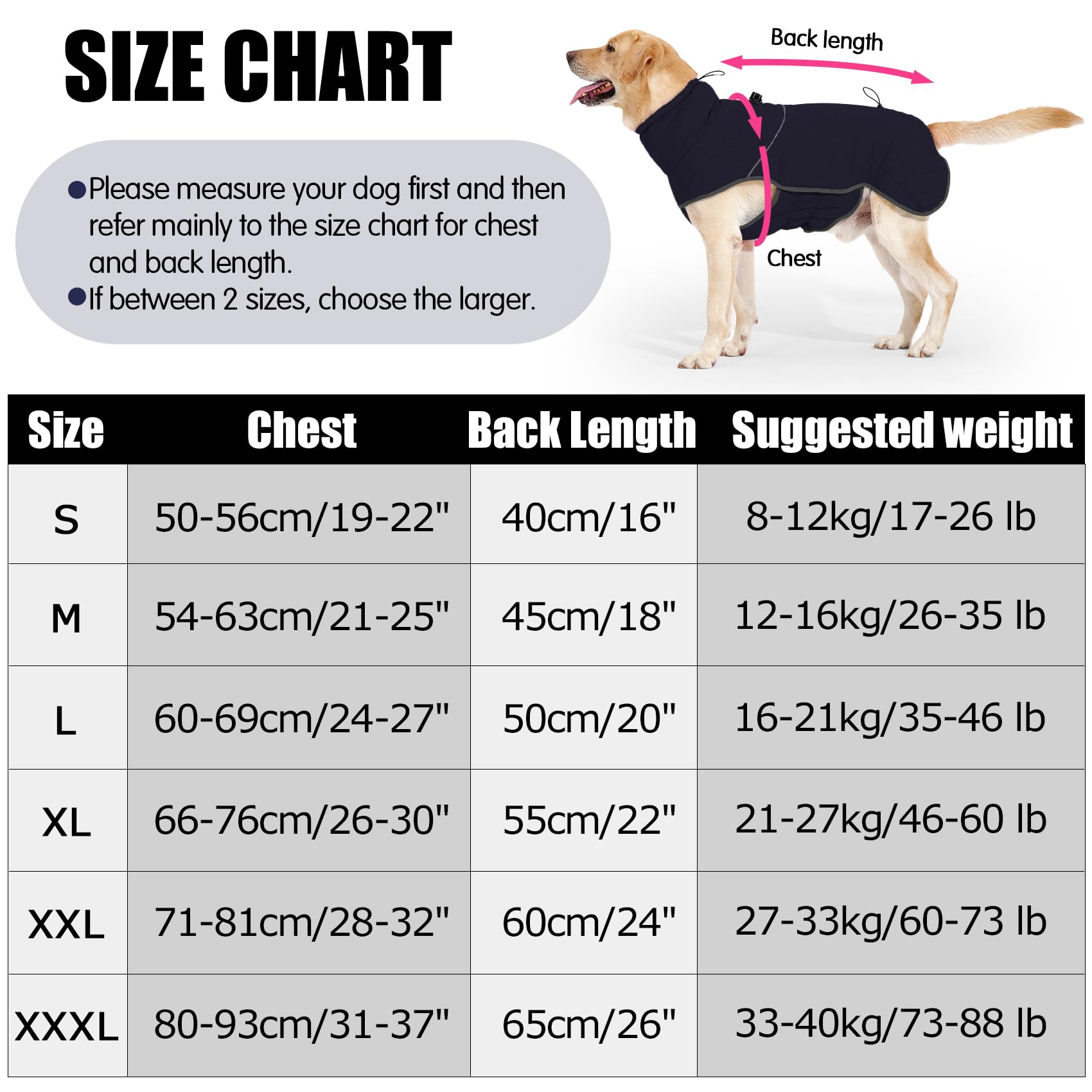 HEYWEAN Caldo cappotto per cani impermeabile Giacca invernale foderata in pile riflettente con D-Ring Cappotti e giubbotti per cani taglia piccola media grande vestiti per cani cappotto cane invernale
