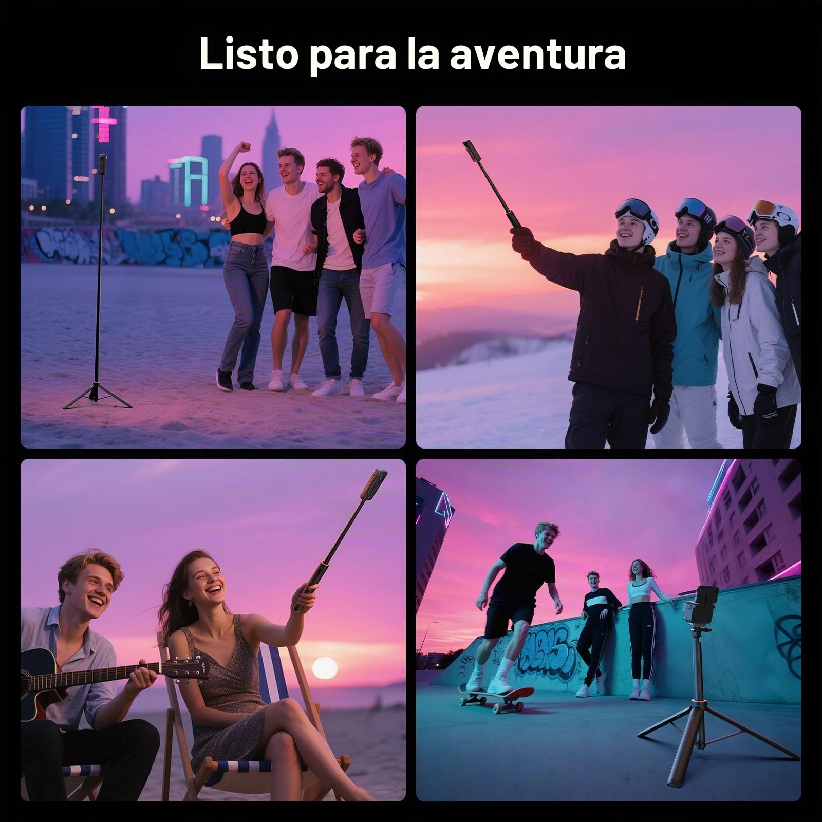 SmallRig 59" Selfie Stick trípode para GoPro Hero 12/11/10/9, para DJI Action 4/5 Pro, cámara panorámica invisible para Insta360 X4/X5, soporte de barra de extensión ajustable 5284
