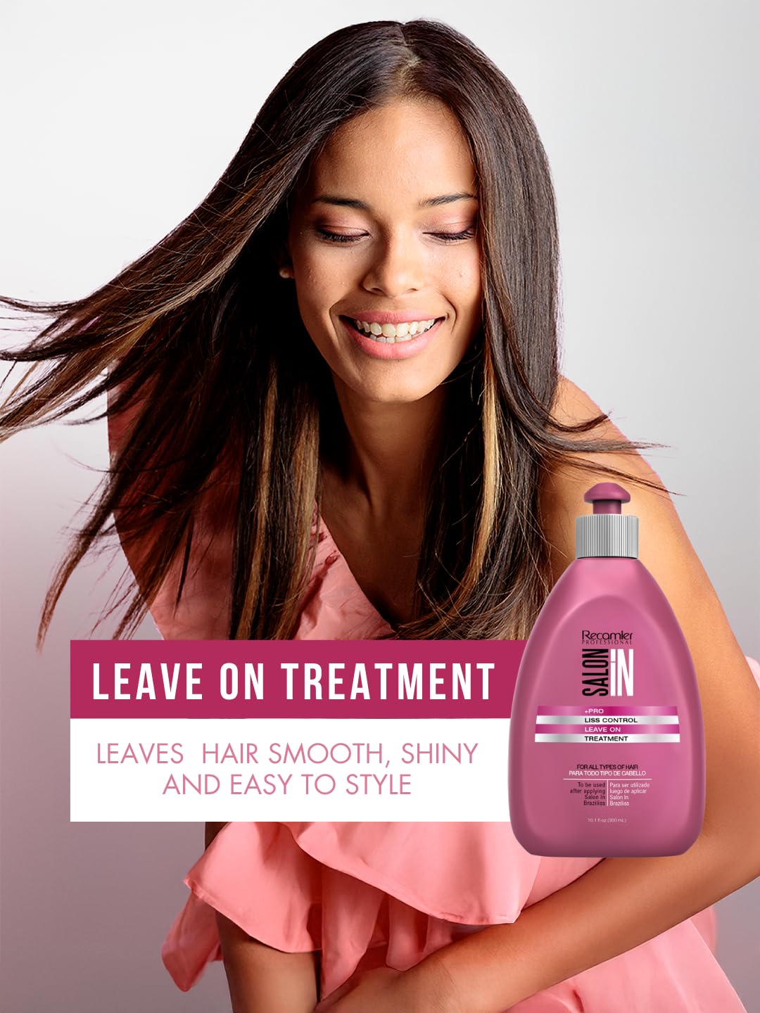 Salon In by Recamier - Liss Control Leave-On Hair Treatment | Leave-in Anti-Frizz Hair Care Treatment | 10.58 fl oz / 300 ml