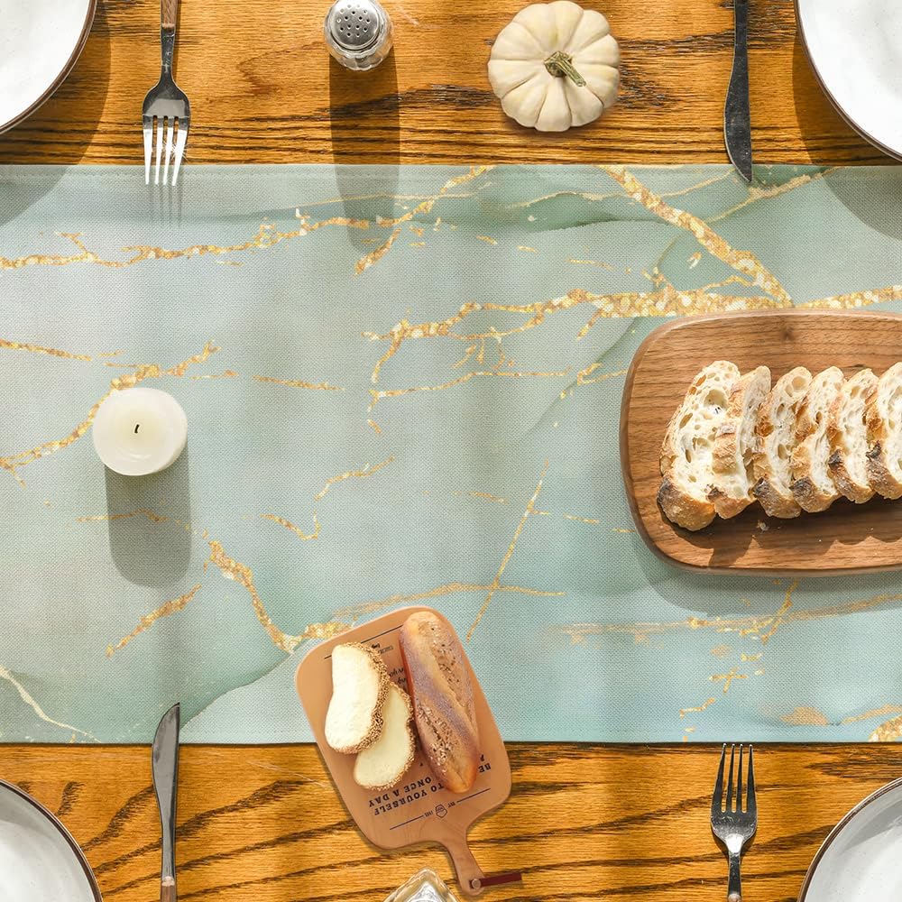 WELTRXE Runner da tavolo in rete con foglia dorata, 28 x 5 m, nastro da tavolo metallico, decorazione per feste, compleanni, matrimoni, Natale, fai da te, imballaggio (oro, 5 m