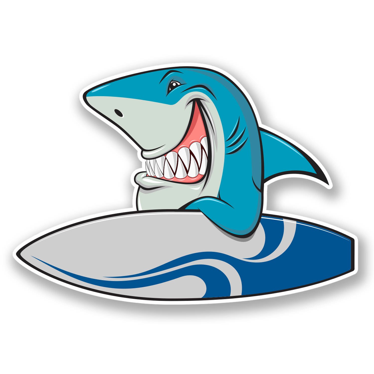 Destinationvinyl Multi 2 X 10Cm Surf Shark Vinyl Sticker Decal Laptop Helmet Car Surfer Beach #6039 (10Cm Wide X 7Cm Tall)