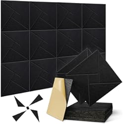 Placas Acústicas Para Paredes Paneles acústicos autoadhesivos de 12 piezas, paneles de espuma acústica absorbentes de sonido JAMELO Paneles de pared absorbentes de sonido de alta densidad para oficina de estudio en casa