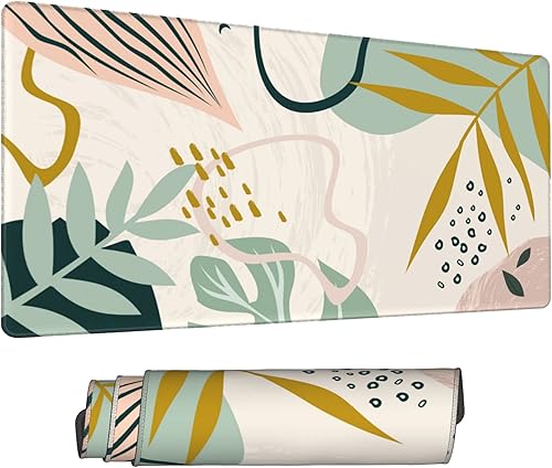 Miniatura 2 de Tapete de escritorio, hojas tropicales, plantas de verano, extendido, para oficina, trabajo y juegos, alfombrilla de mouse para teclado de