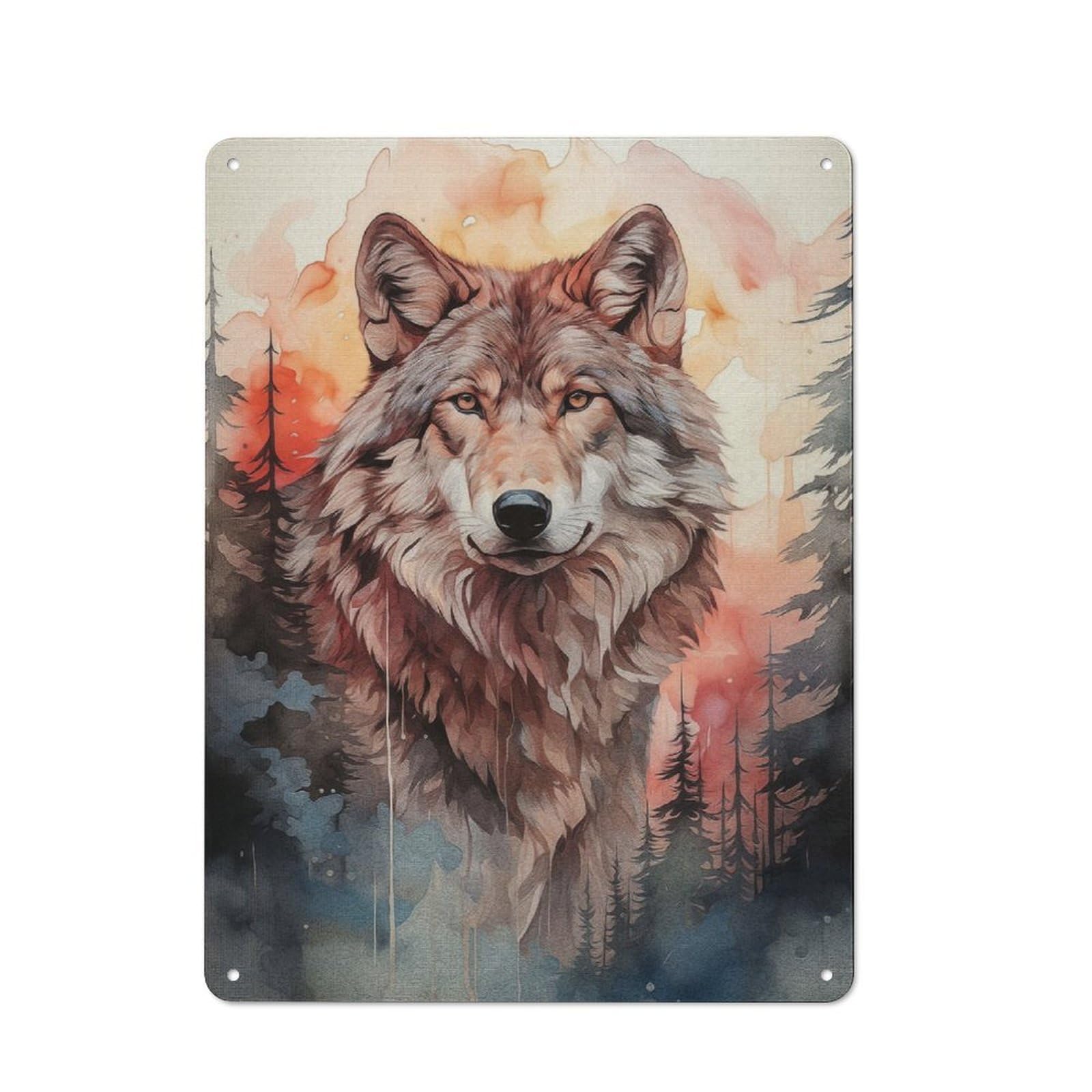 Junmoney The Wolf Palette Printed Metal Sign 40X30cm For Studio Or Craft Room, For Creative-Space Collectors