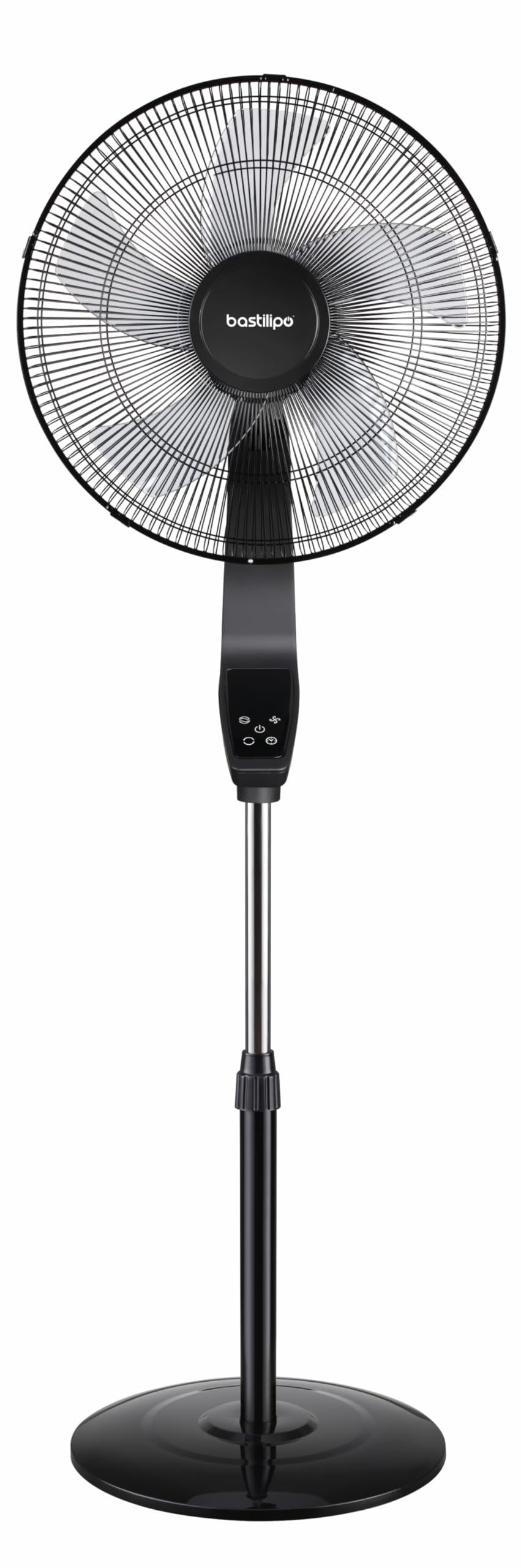 Bastilipo - Coin Black - Ventilatore a pedale con telecomando - Potenza 50 W - 3 velocità - 40 centimetri di diametro e oscillante