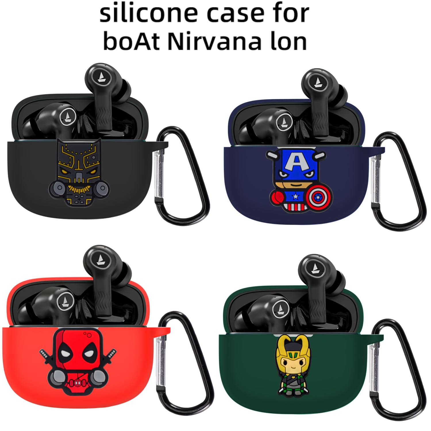 New Silicone Case Compatible with Boat Nirvana ion Protective Soft Silicone 360° Full Protection Dust-Proof Shockproof Case Cover with Hook (Cover Only) (Loki) — Amazon image 2