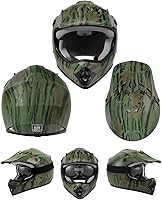 Vista 9 de TCT-MOTORPARTS DOT - Casco de motocross para niños y jóvenes, casco de cara completa para motocross, ATV, todoterreno, casco de cuatro ruedas, Bosque
