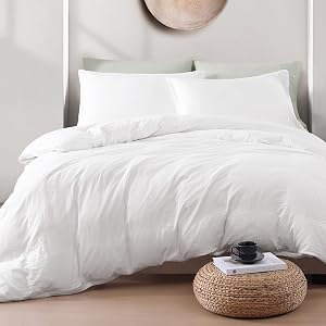 Lane Linen Duvet Cover Twin XL Set, 2 Piece - White | Fade Resistant, Guest Bed, Birthday Gift, Wrinkle Resistant, Everyday Use, Classic Look, Shrink Free, Holiday Gift, Spring