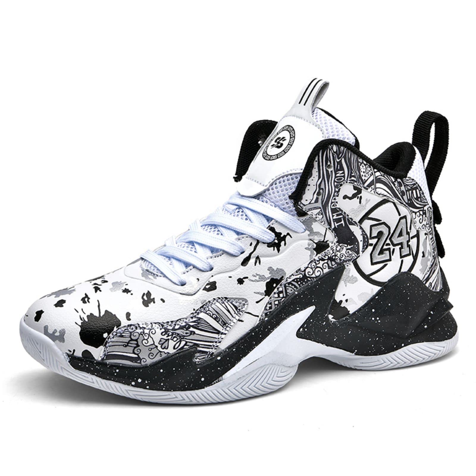 Fashion Anti slip Wear resistant Basketball Shoes Sports Shoes Running Shoes 43 EU White Black
