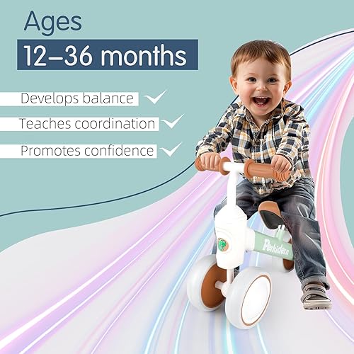 Miniatura 3 de Bicicleta de equilibrio para bebés de 1 a 3 años, bicicleta de equilibrio para niños de 12 a 36 meses, bicicleta de bebé con 4 ruedas, regalos de