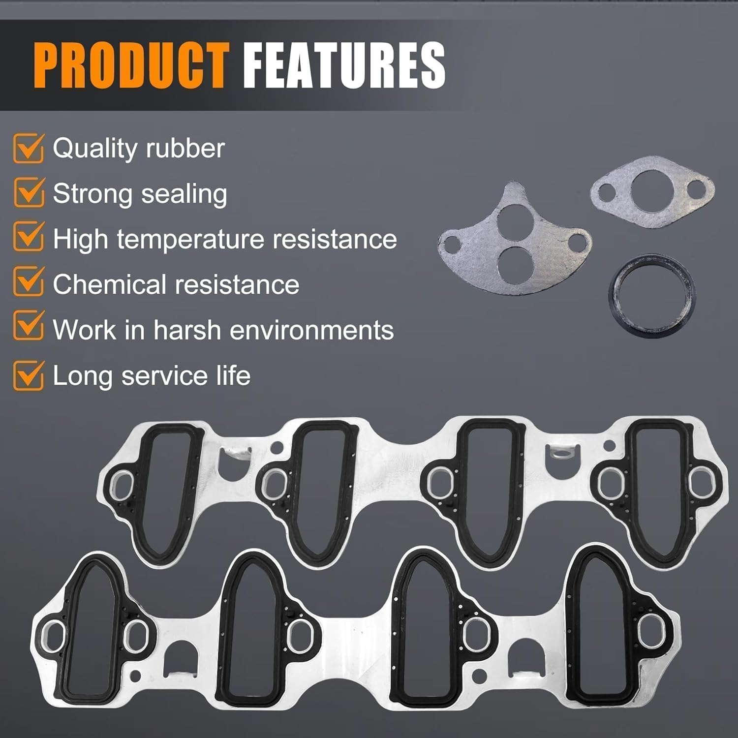 MS98016T Engine Intake Manifold Gasket Set Compatible with Chevy Avalanche Express Silverado Suburban GMC Savana Sierra for Cadillac Escalade Hummer 4.8L 5.3L 6.0L 6.2L Replace 89060413