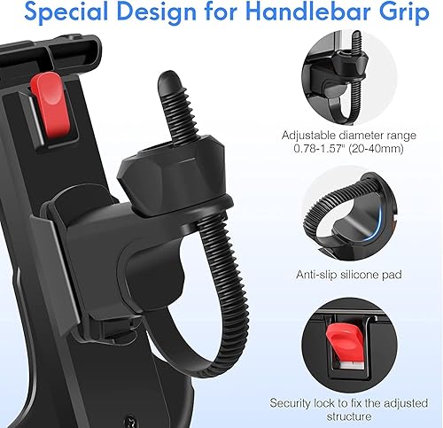 Miniatura 6 de Asunby Soporte de teléfono de bicicleta giratorio de 360° para manillar, soporte de teléfono de motocicleta compatible con iPhone 1514 Galaxy