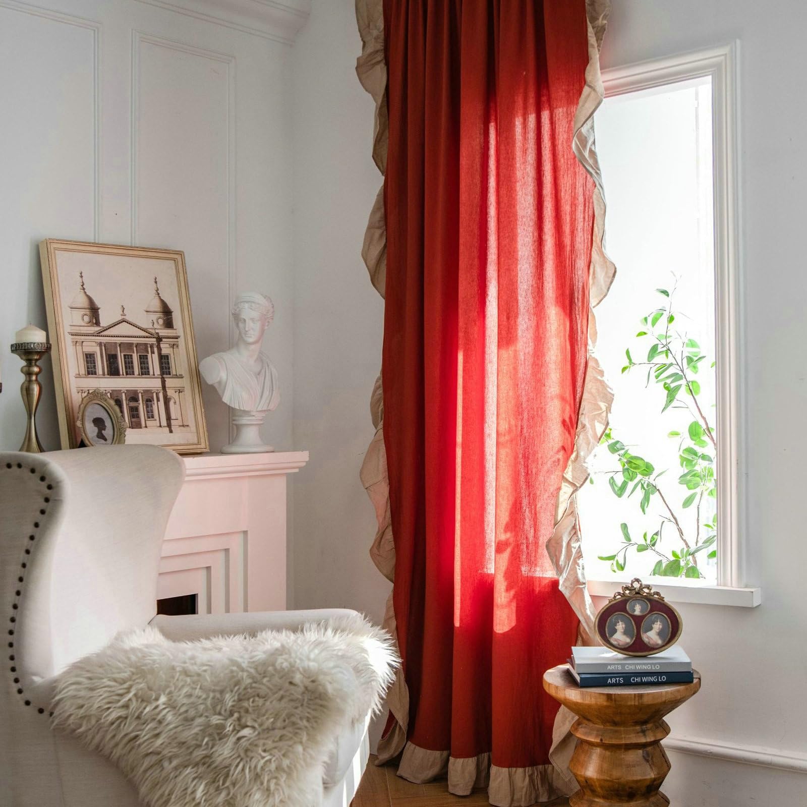 Daesar Window Curtains 2 Panel Sets, Cotton Hook Darkening Curtains 59