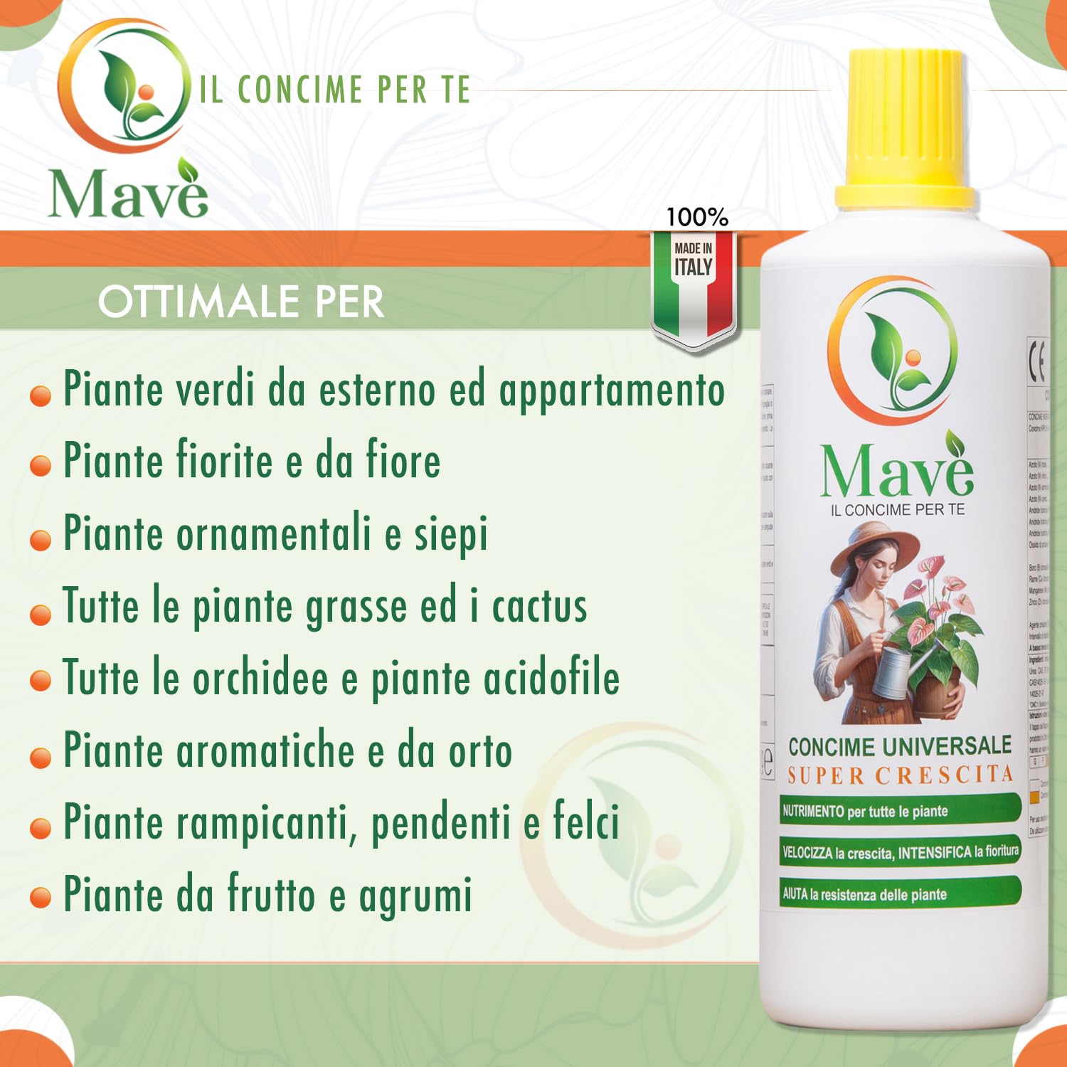 MADAME GROW Fertilizzante Liquido Per Piante Verdi - Kit Butterfly 3x250ml, NPK Bilanciato
