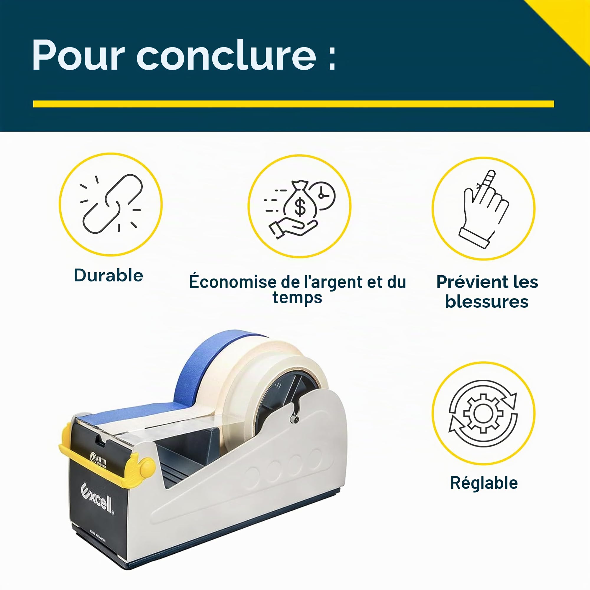 Excell Dévidoir multi-pistes en acier, largeur 76 mm