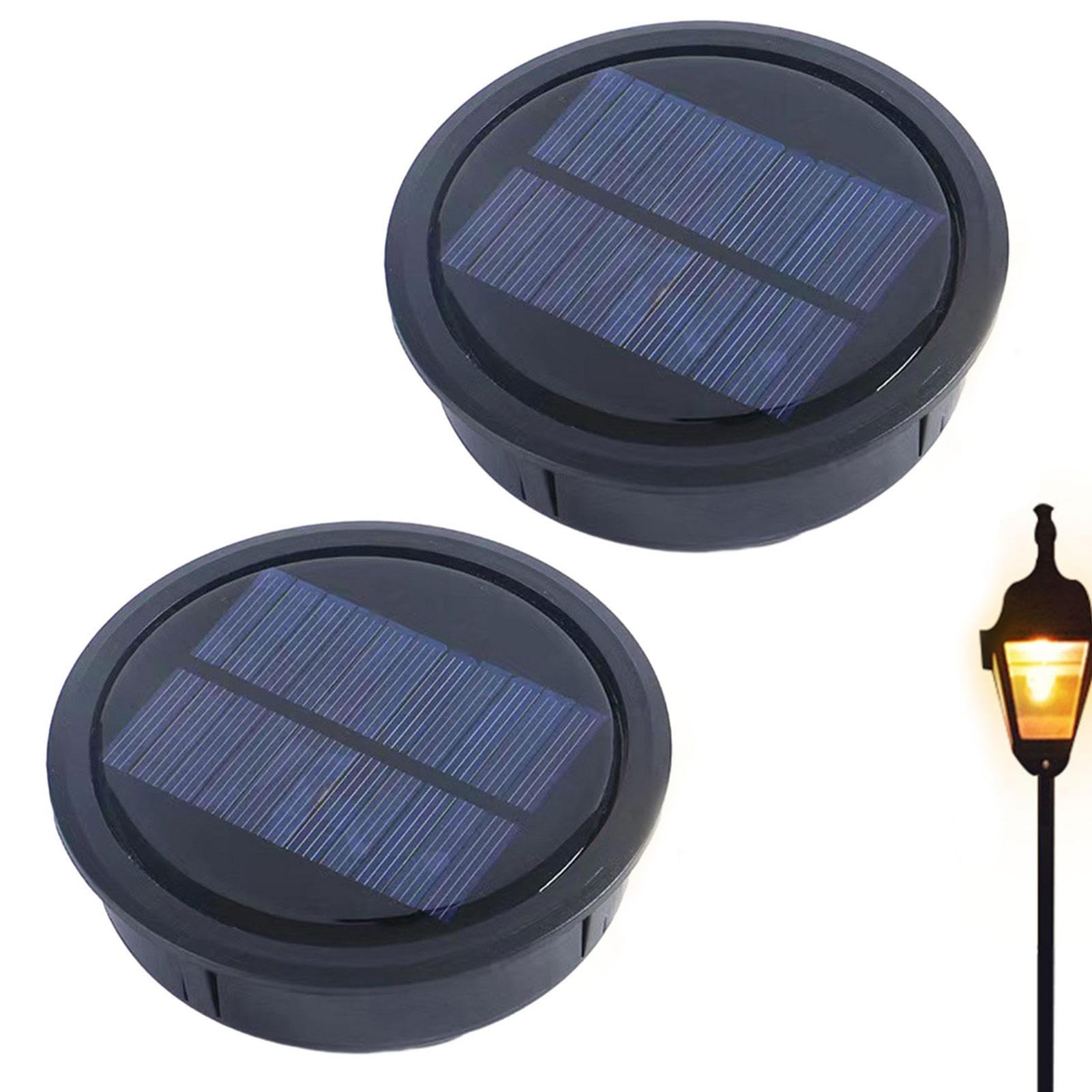 Replacement Solar Panels for Garden Lights, 2 Solar Lights Replacement Top Replacement Part, 7/10CM LED Solar Lantern Light Lamp Lids for Outdoor Gardens