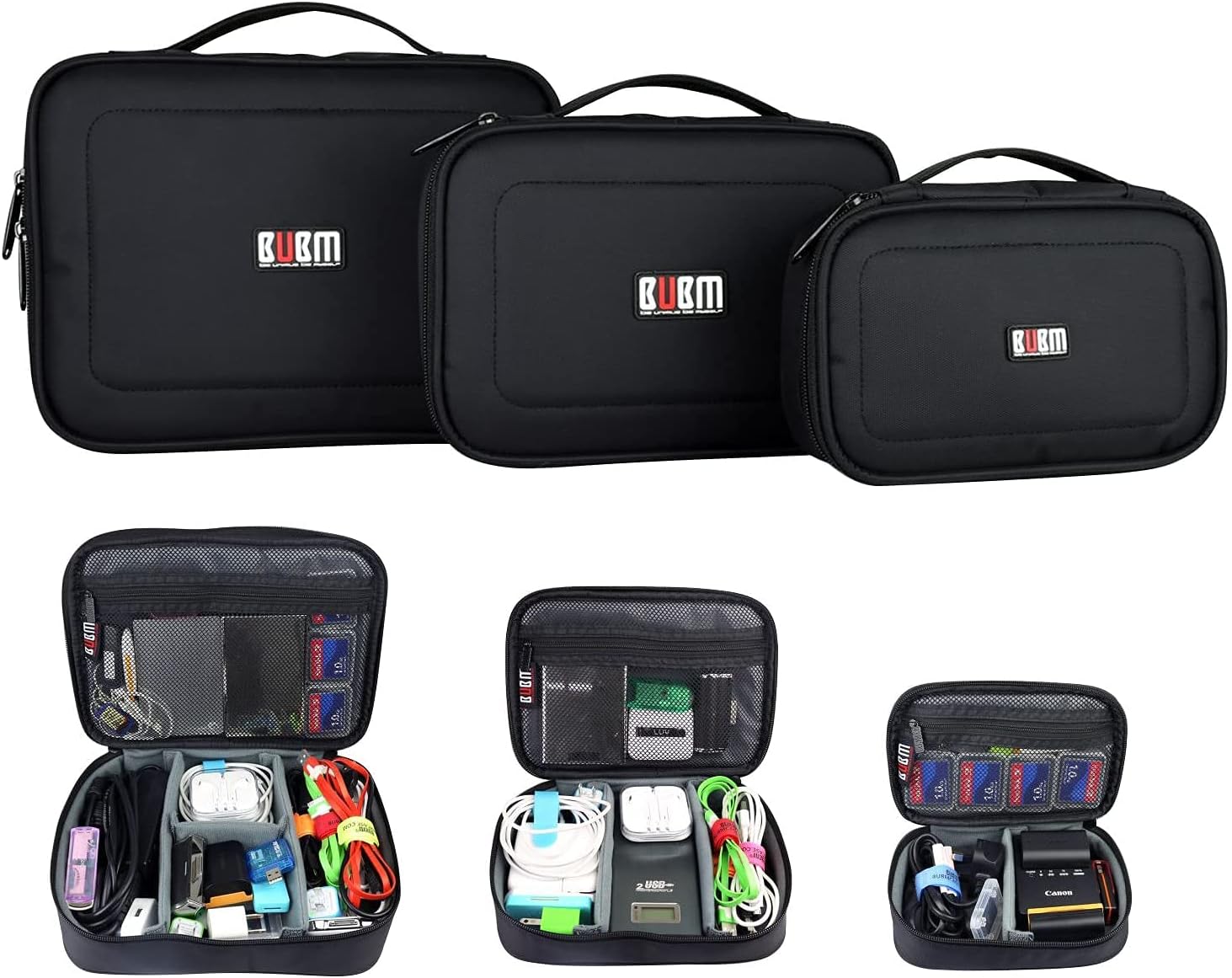 BUBM Accessories Storage Carry Bag Cable Case Travel Organiser 3 Sizes