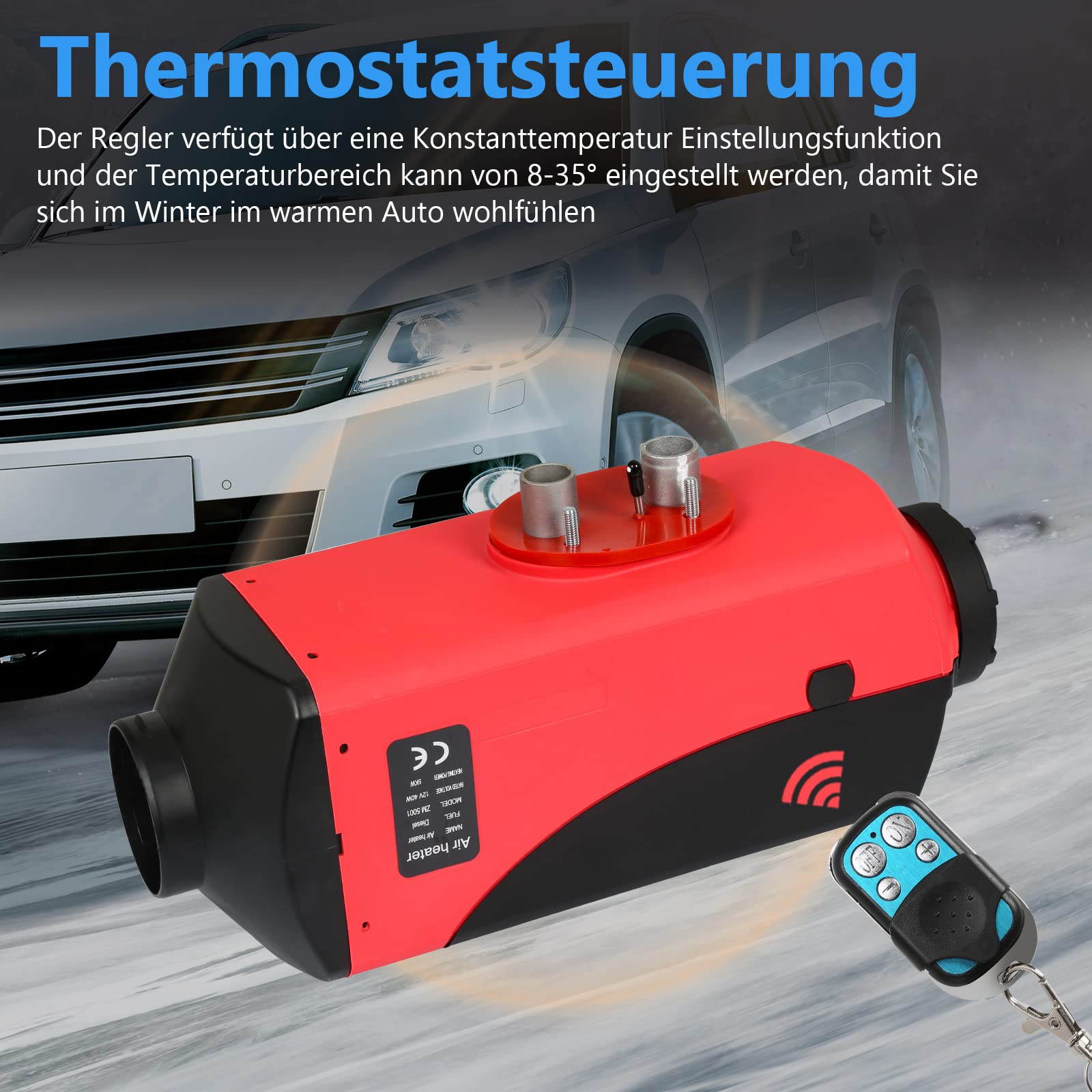 Calentador de Aire diésel de 12 V, 5 kW, calefacción Diesel, calefacción de Aire Diesel, calefacción de Aire Diesel, calefacción con Mando a Distancia, Interruptor LCD para Coche, camión
