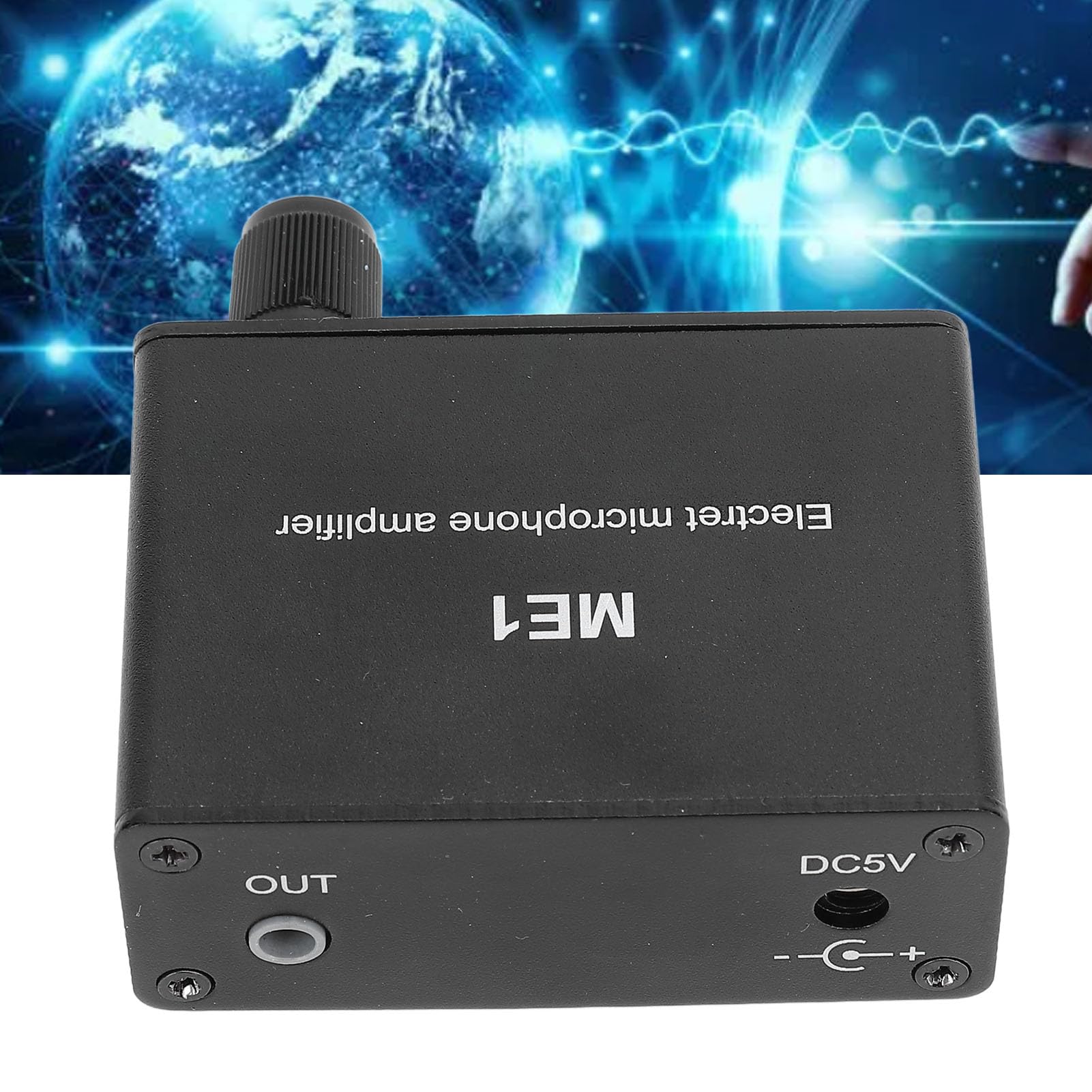 Generic Microphone Amplifier,Electret Microphone Amp, Adjustable Gain 0-20db, XLR Output Mic Preamp, Aluminum ABS Audio Preamplifier Mixing Board, 3 Output Ports, for Condenser Microphones