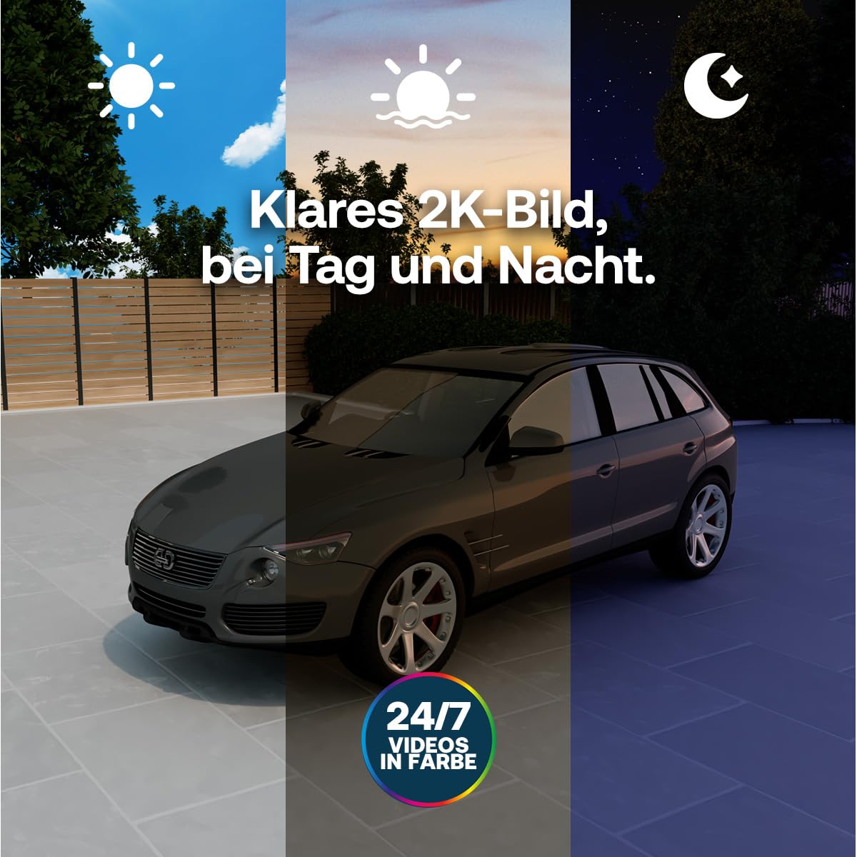 Arlo Essential 3 2K Akku Überwachungskamera Aussen WLAN, Kabellos, 2K Video, Farbnachtsicht, Licht, Bewegungsmelder, Sirene, 2-Wege Audio, Smart Home, mit Secure Plan Testzeitraum, 1er Set