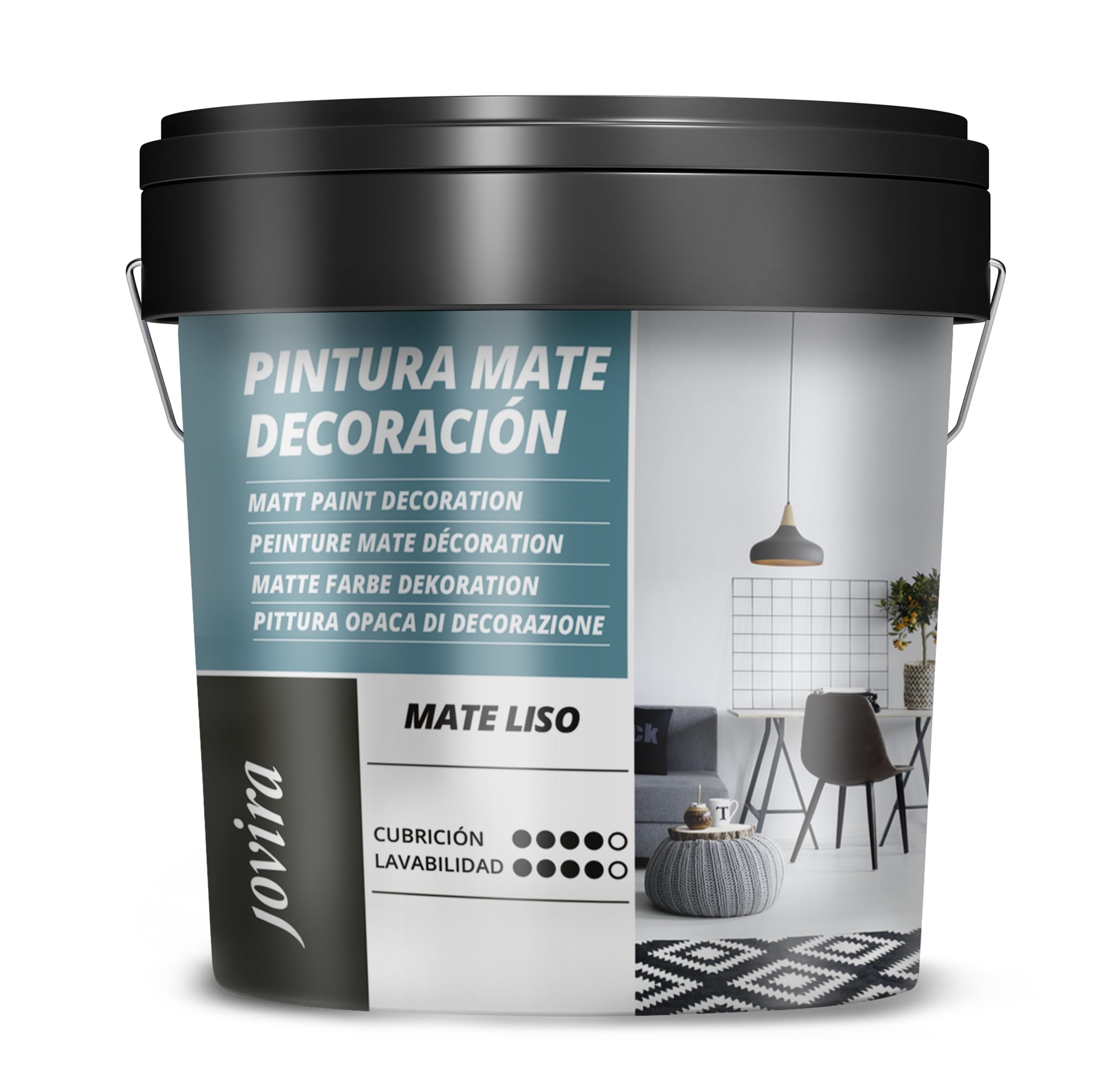 JOVIRA PINTURAS Pintura Mate Cubriente Liso Blanco Interior-Exterior. Paredes, Techos, fachadas. (23 Kilos, Blanco)