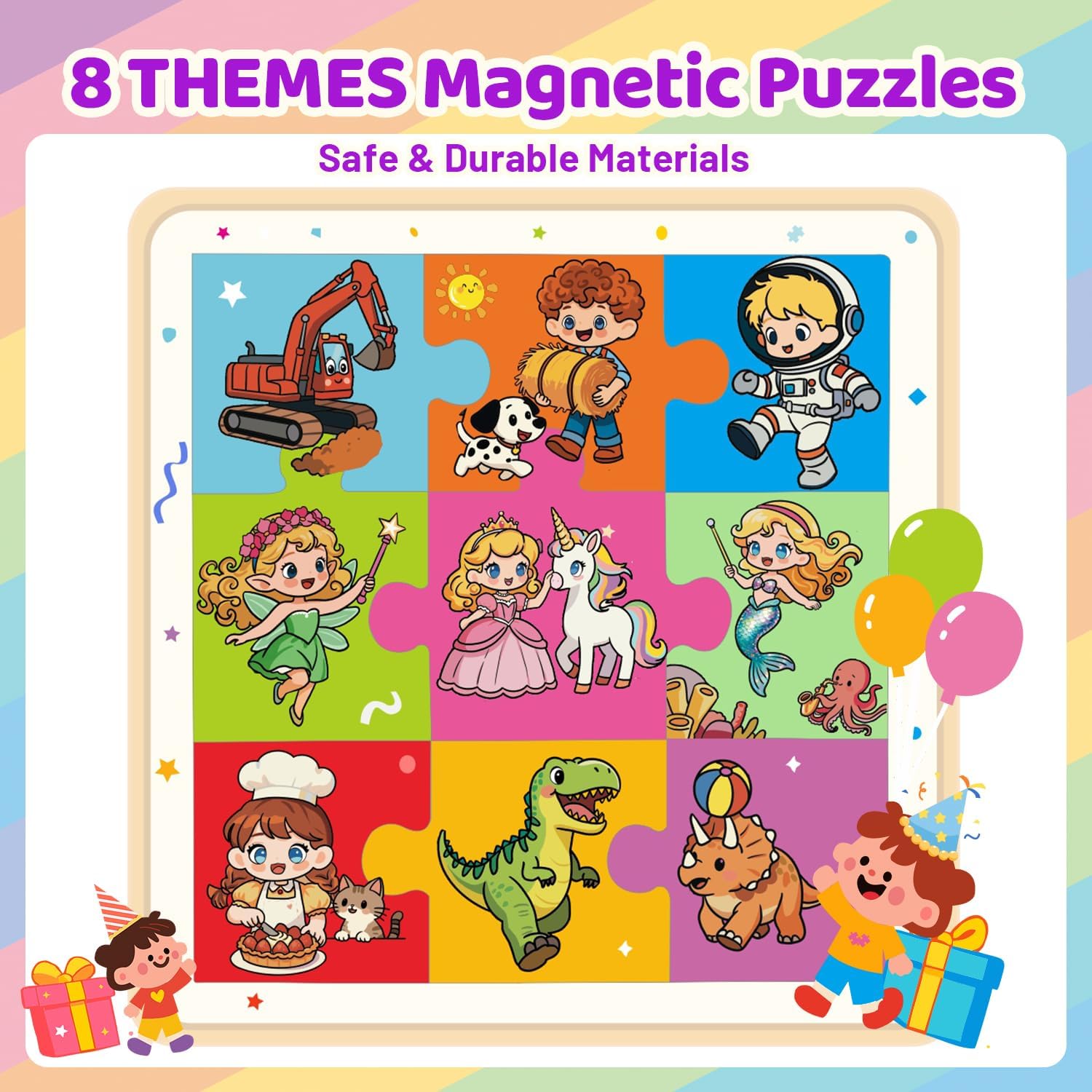 Easter Party Favors Magnetic Puzzles: 24 Pack Bulk Kids Toys Valentine's Day Gifts – Goodie Bag Stuffers, Birthday Party Favors for Kids 3-5 4-8, Classroom Prizes, Travel Magnetic Puzzle Books